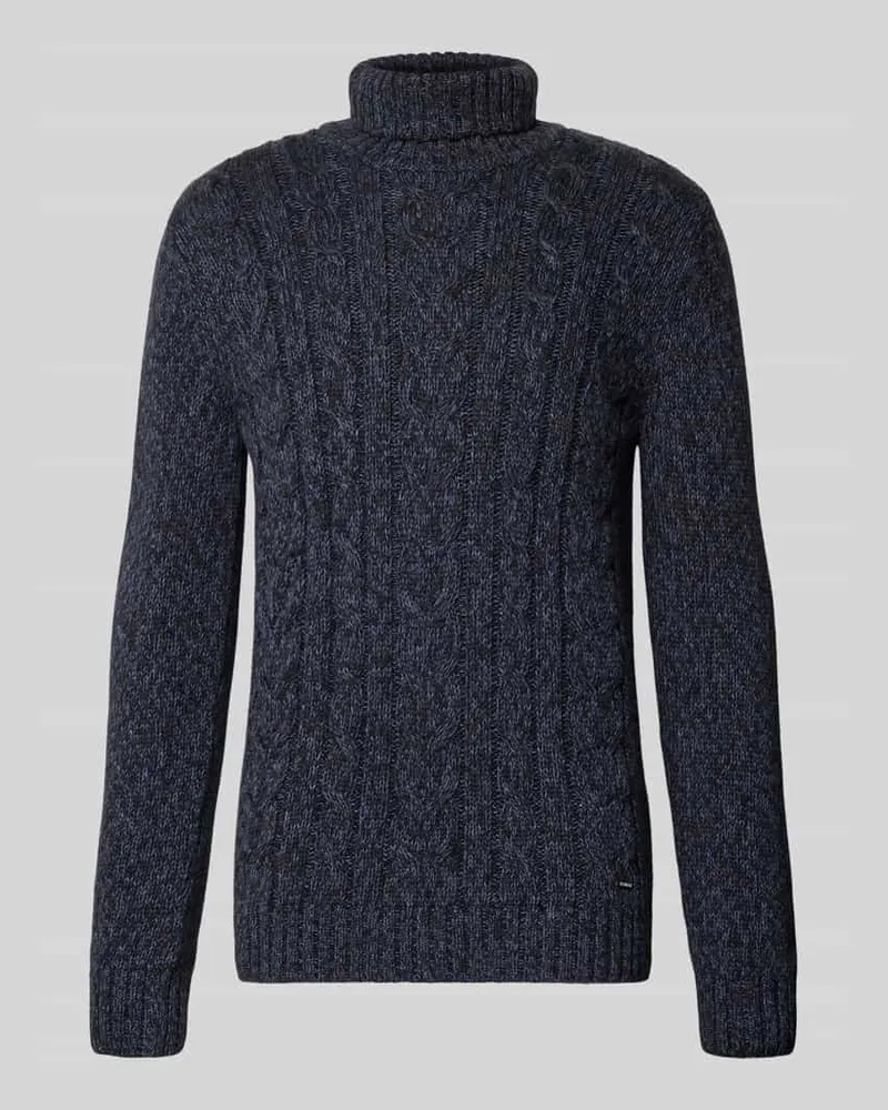 Ragman Strickpullover mit gerippten Abschlüssen Marine