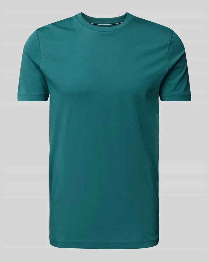 Christian Berg T-Shirt mit geripptem Rundhalsausschnitt 