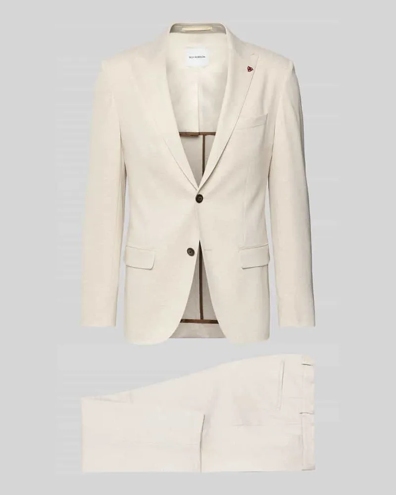 Roy Robson Regular Fit Blazer aus Viskose-Mix mit Zierbesatz Beige
