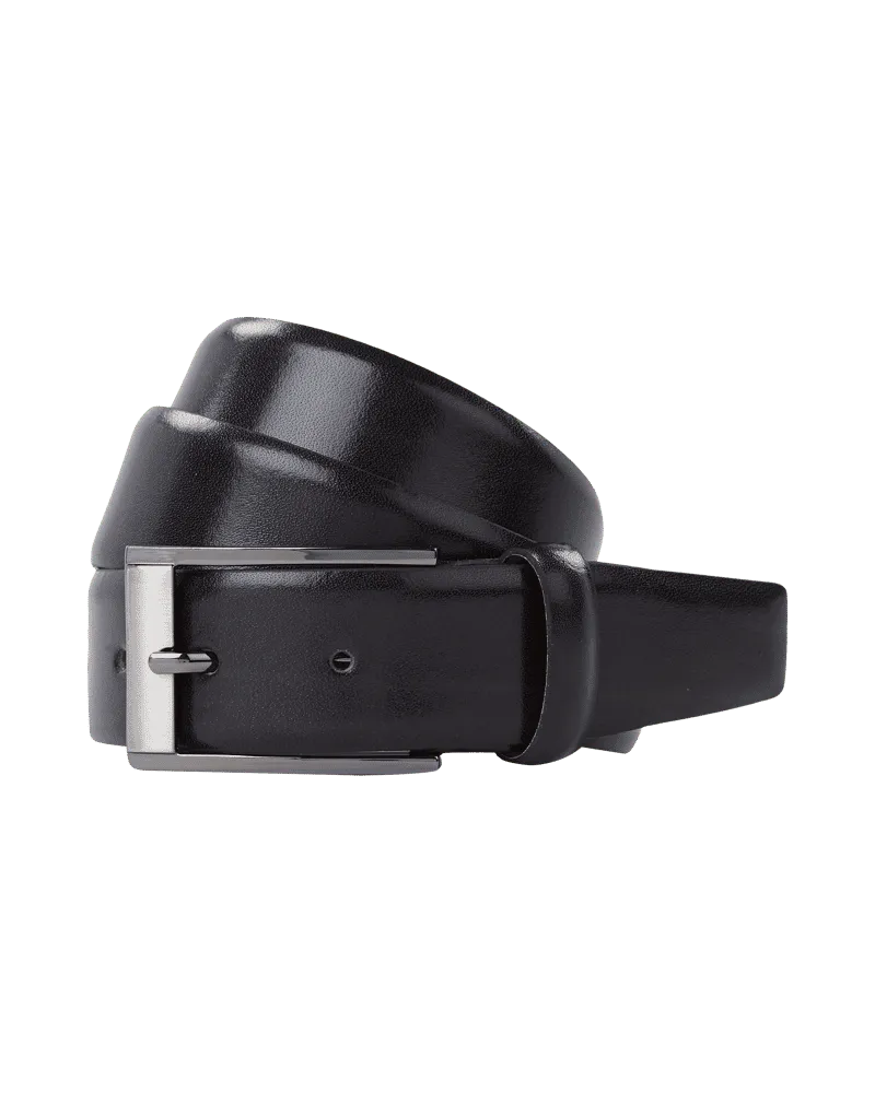 Pierre Cardin Ledergürtel mit Dornschließe in Chrom-Optik 