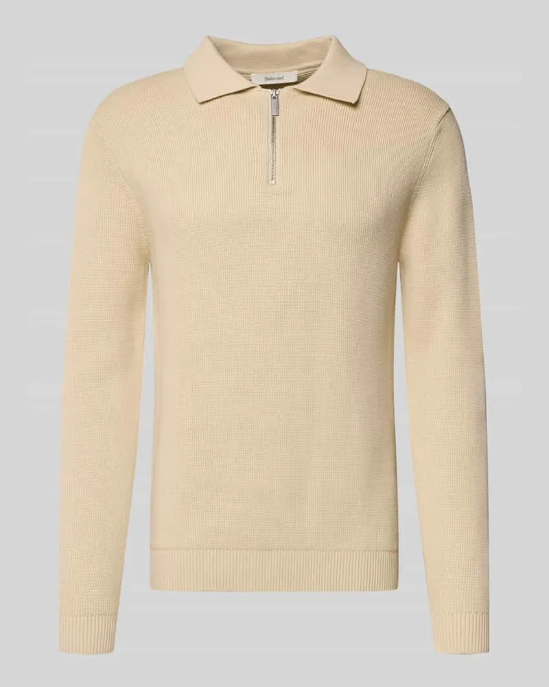Selected Homme Regular Fit Strickpullover aus Bio-Baumwolle Modell 'DANE Offwhite