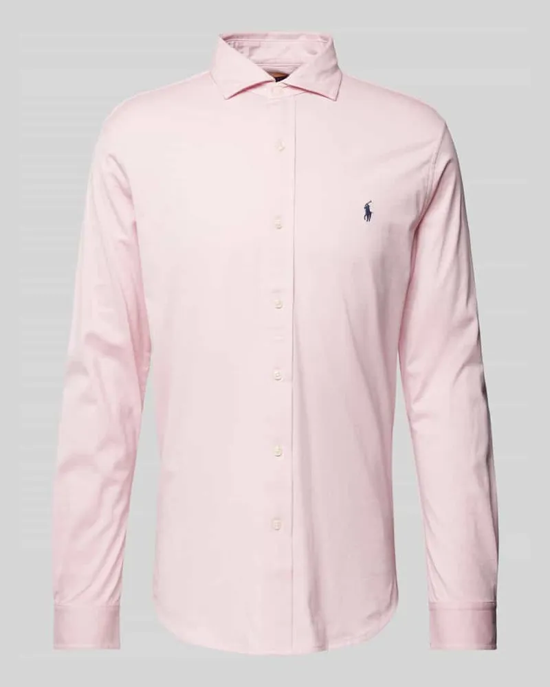 Ralph Lauren Slim Fit Freizeithemd mit Haifischkragen Pink