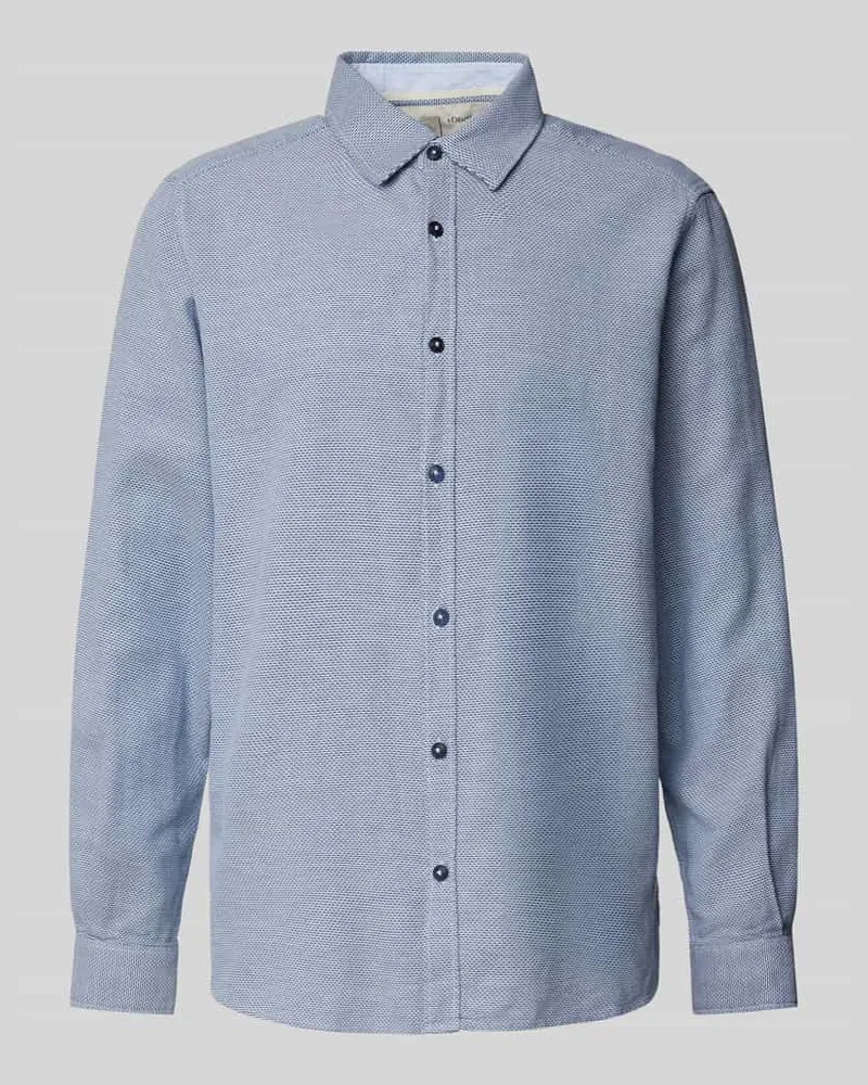 S.Oliver Regular Fit Freizeithemd aus reiner Baumwolle Blau