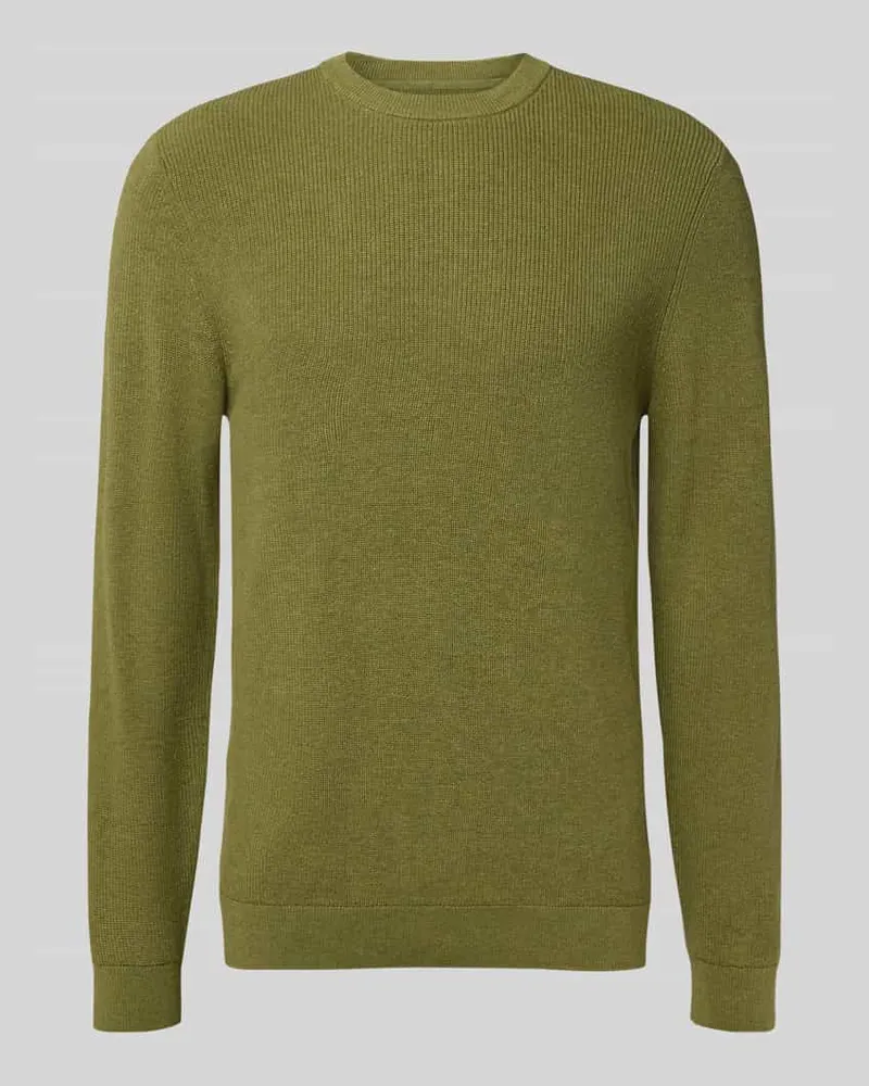 McNeal Strickpullover mit gerippten Abschlüssen Schilf