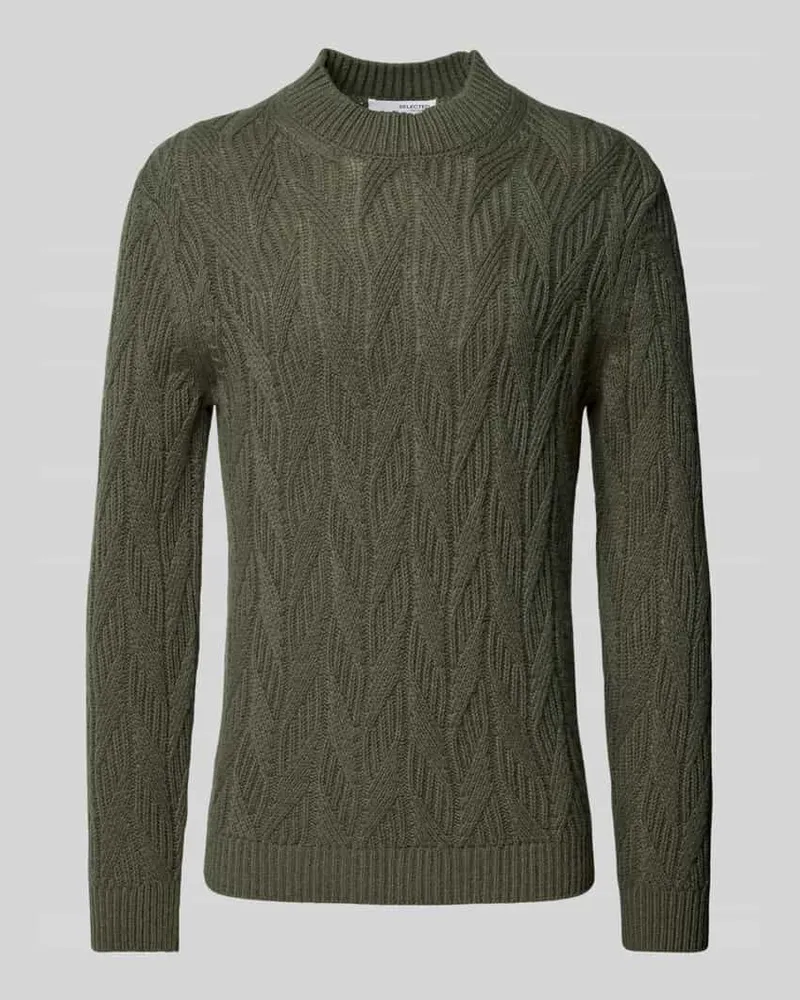Selected Homme Oversized Strickpullover Woll-Mix Modell 'CARIS Khaki