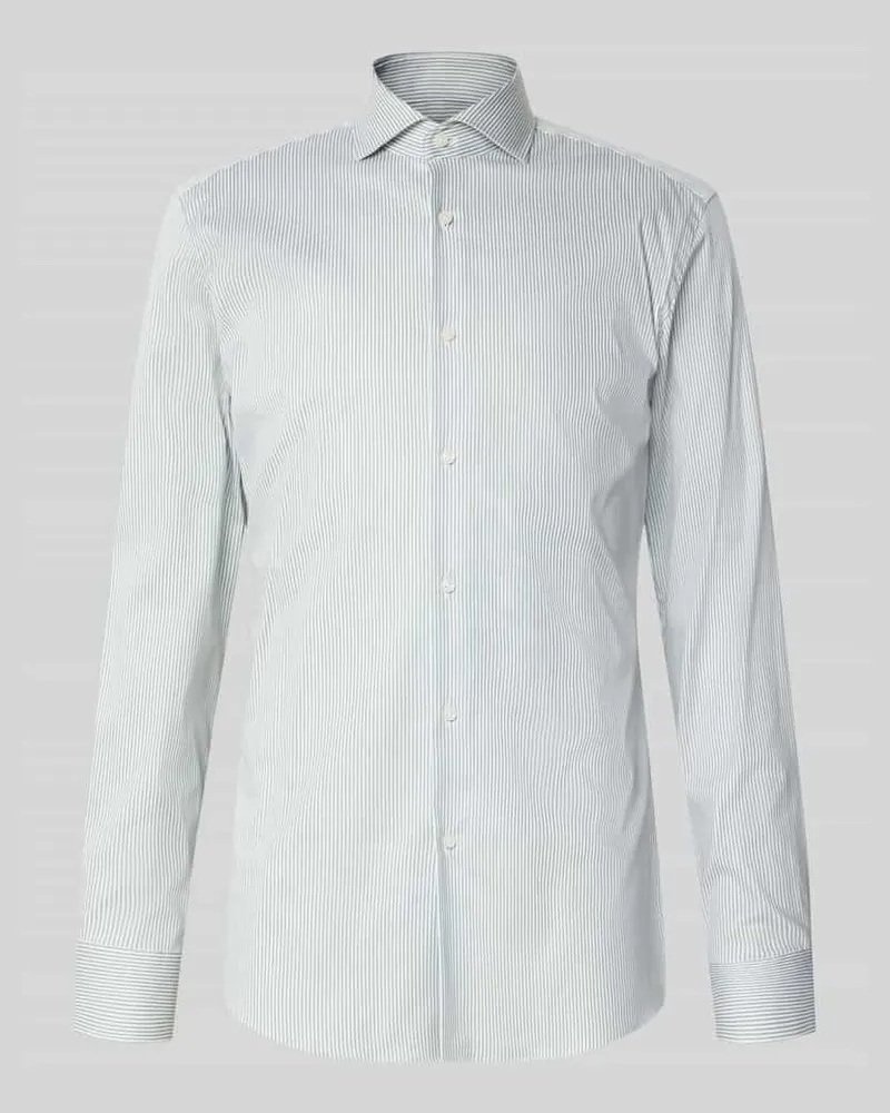 HUGO BOSS Slim Fit Businesshemd aus Baumwoll-Mix Modell 'HANK Gruen