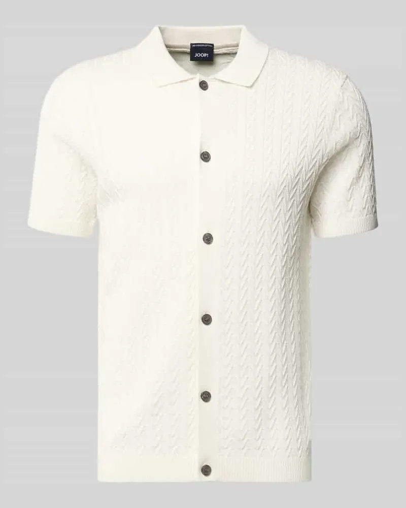 JOOP! Strickshirt mit Polokragen Modell 'Tristao Offwhite