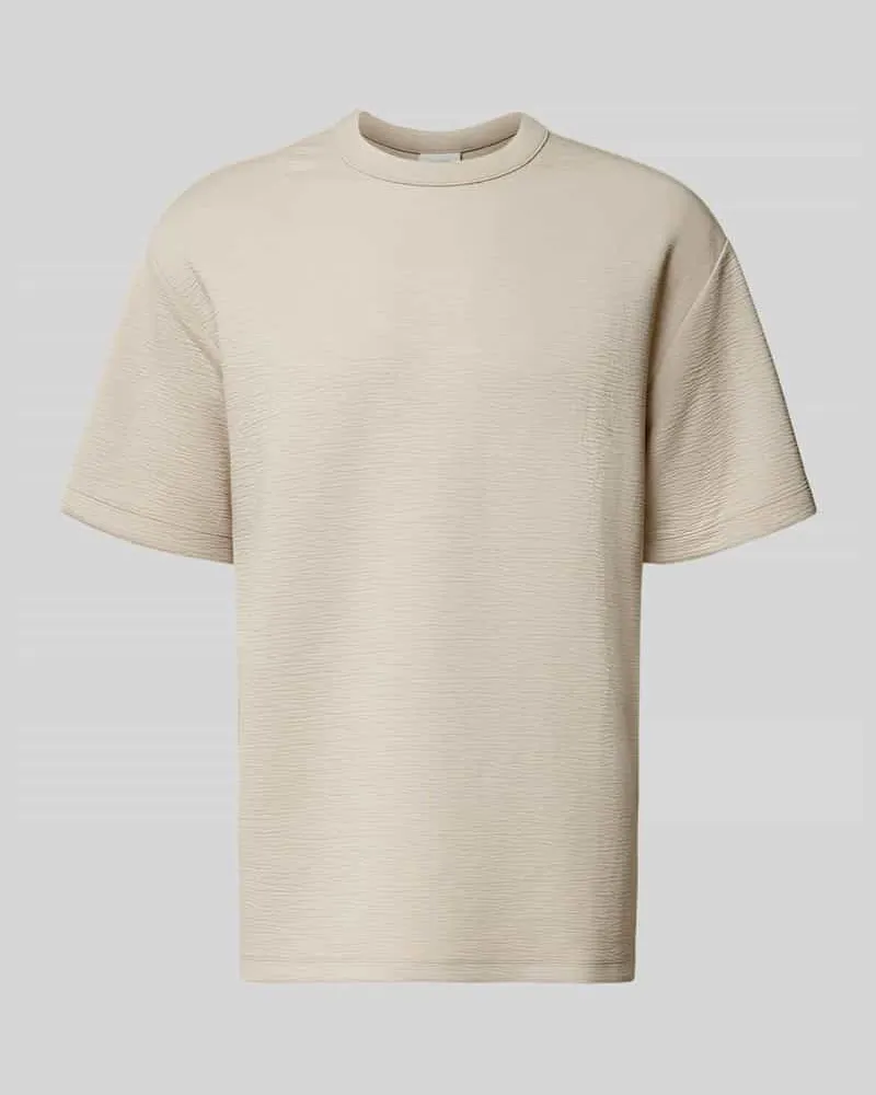 Calvin Klein T-Shirt mit Rundhalsausschnitt Modell 'CRINKLE CREPE SPACER Beige