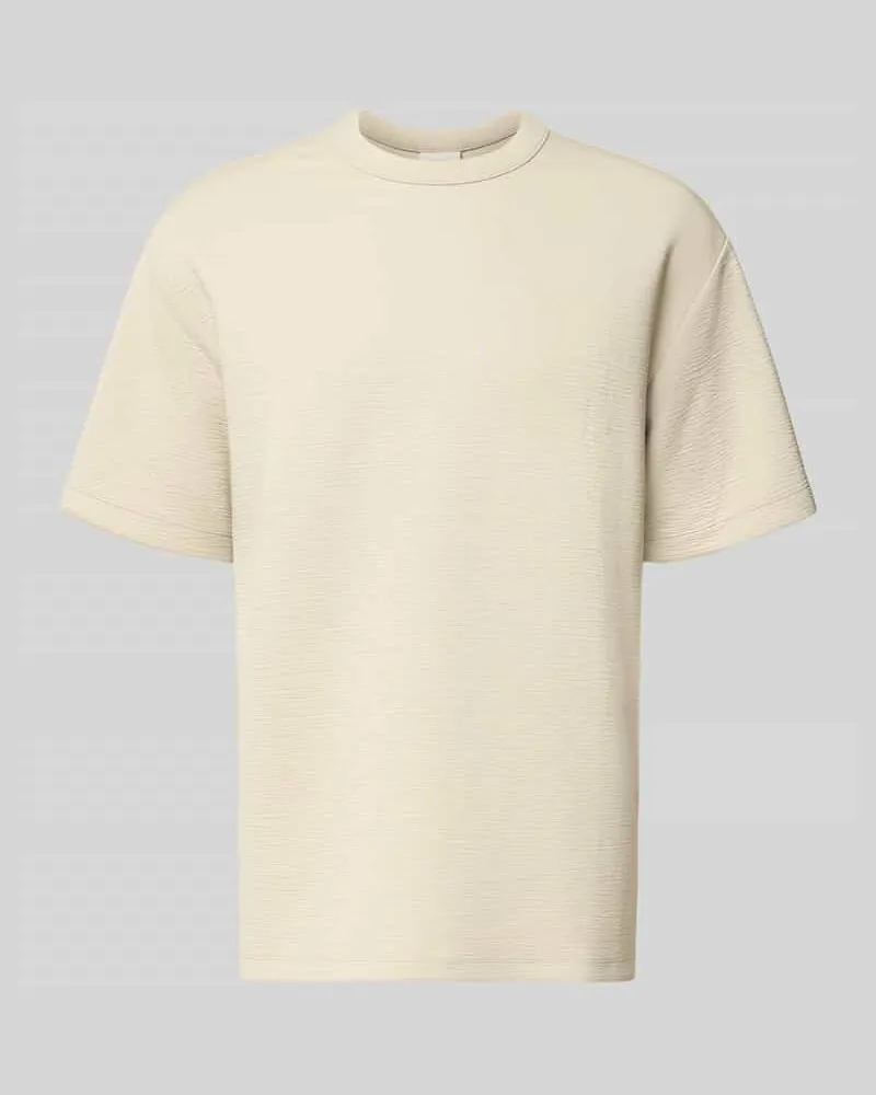 Calvin Klein T-Shirt mit Rundhalsausschnitt Modell 'CRINKLE CREPE SPACER Beige