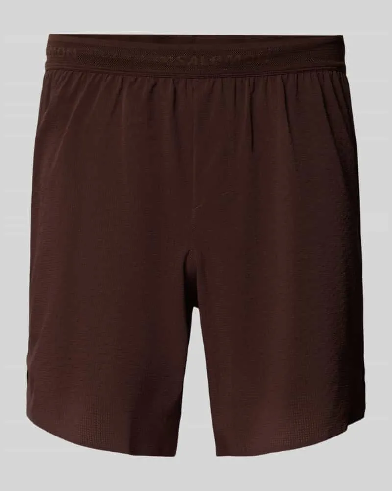 Salomon Shorts mit elastischem Logo-Bund Modell 'SENSE AERO Dunkelbraun