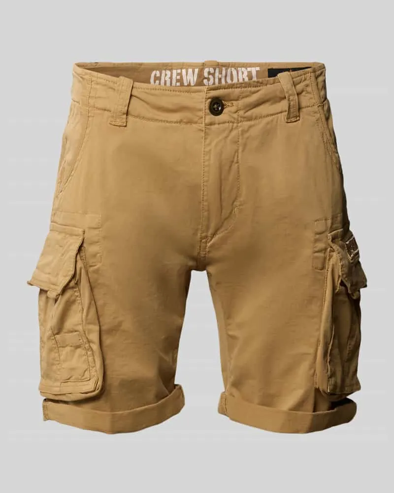 Alpha Industries Shorts mit Cargotaschen Modell 'CREW SHORT Sand