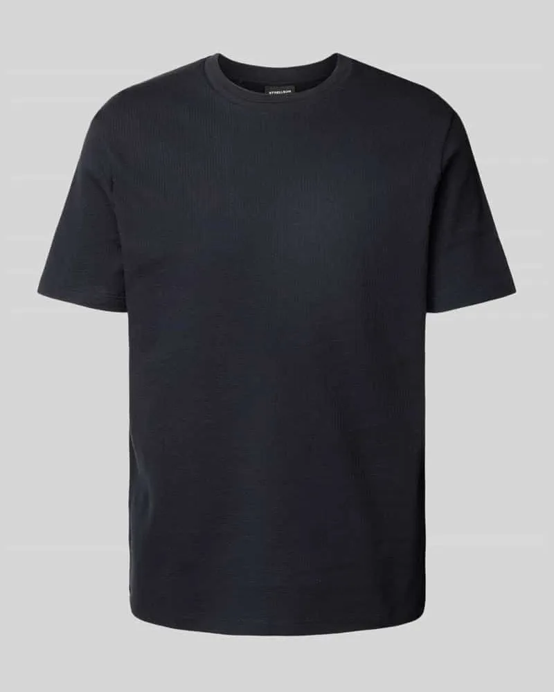 Strellson T-Shirt mit geripptem Rundhalsausschnitt Modell 'Fisher 