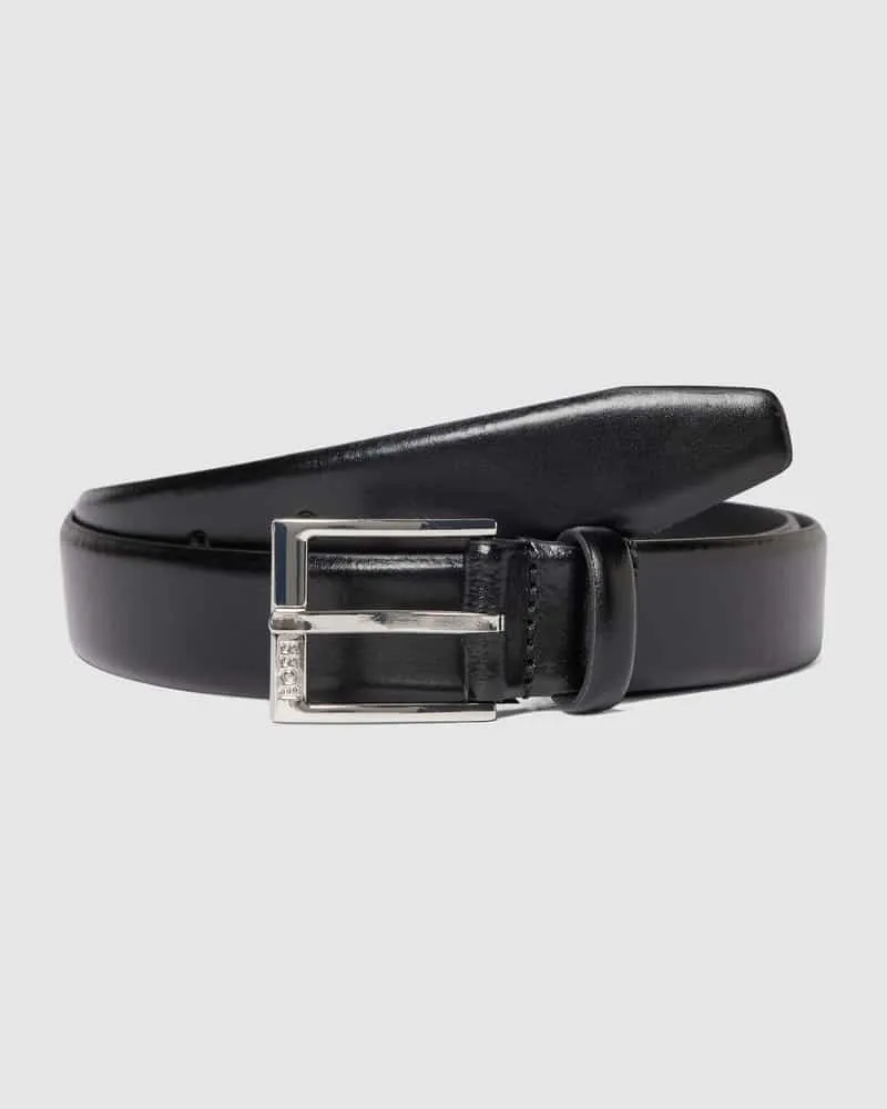 HUGO BOSS Ledergürtel mit Dornschließe Black