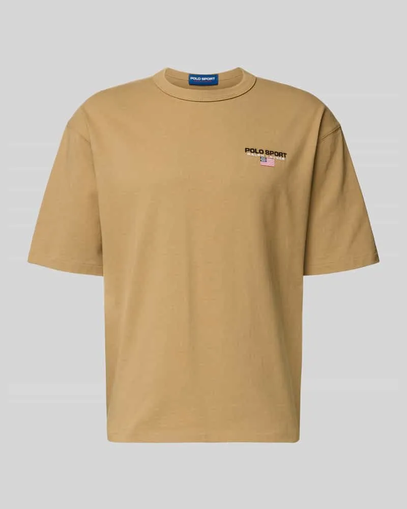 Ralph Lauren T-Shirt mit Label-Stitching Camel
