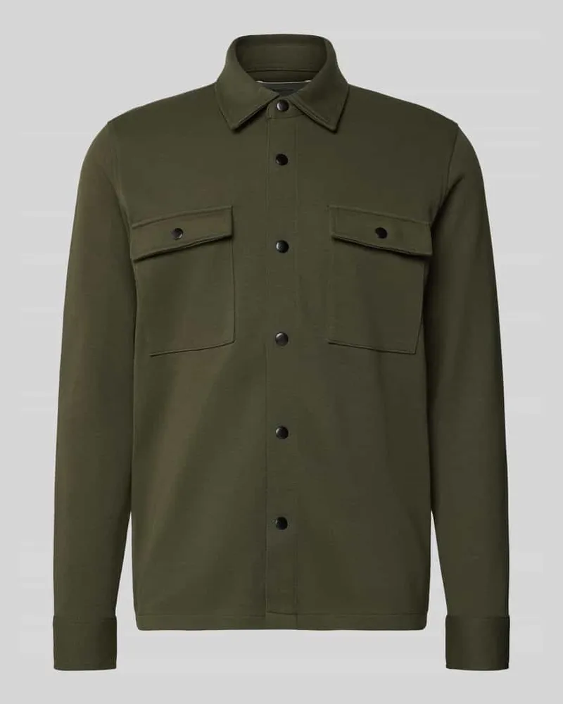 Selected Regular Fit Hemdjacke mit Brusttaschen Modell 'JACKIE Oliv