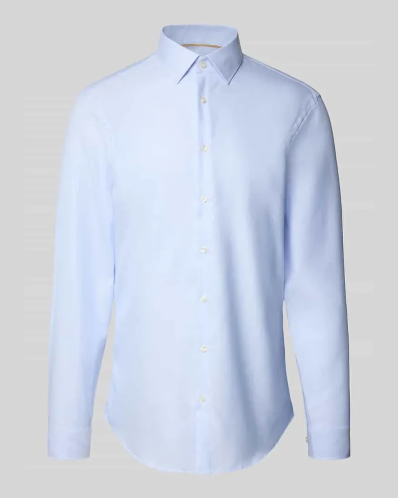 JAKE*S Slim Fit Business-Hemd mit Kentkragen Bleu