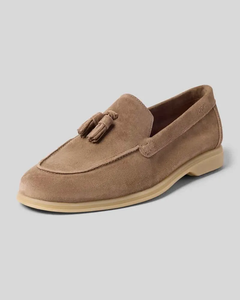 JOOP! Loafers mit glatter Sohle Modell 'Velluto Beige