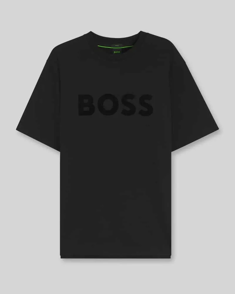 HUGO BOSS Regular Fit T-Shirt aus Baumwollmix Black