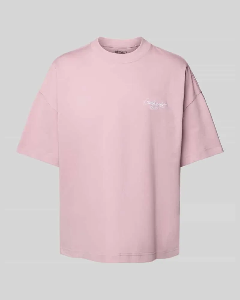 Carhartt WIP T-Shirt mit geripptem Rundhalsausschnitt Rosa