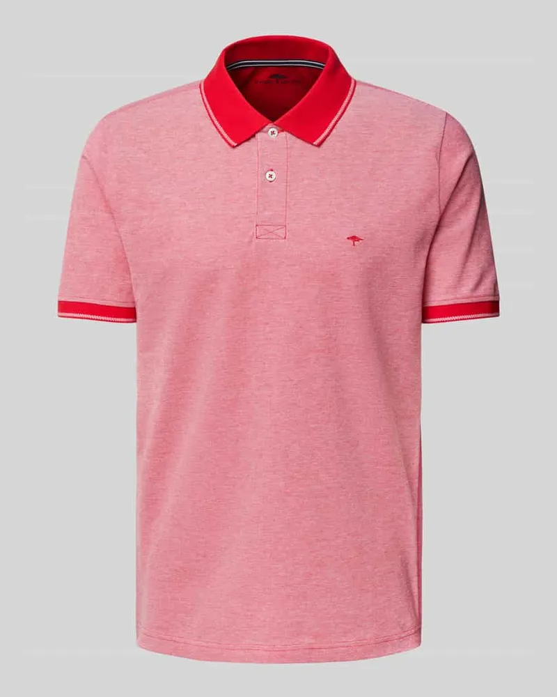 Fynch-Hatton Regular Fit Poloshirt mit Logo-Stitching Rot