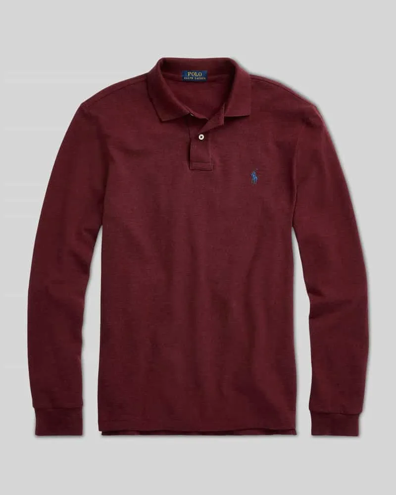 Ralph Lauren Regular Fit Poloshirt aus reiner Baumwolle Bordeaux