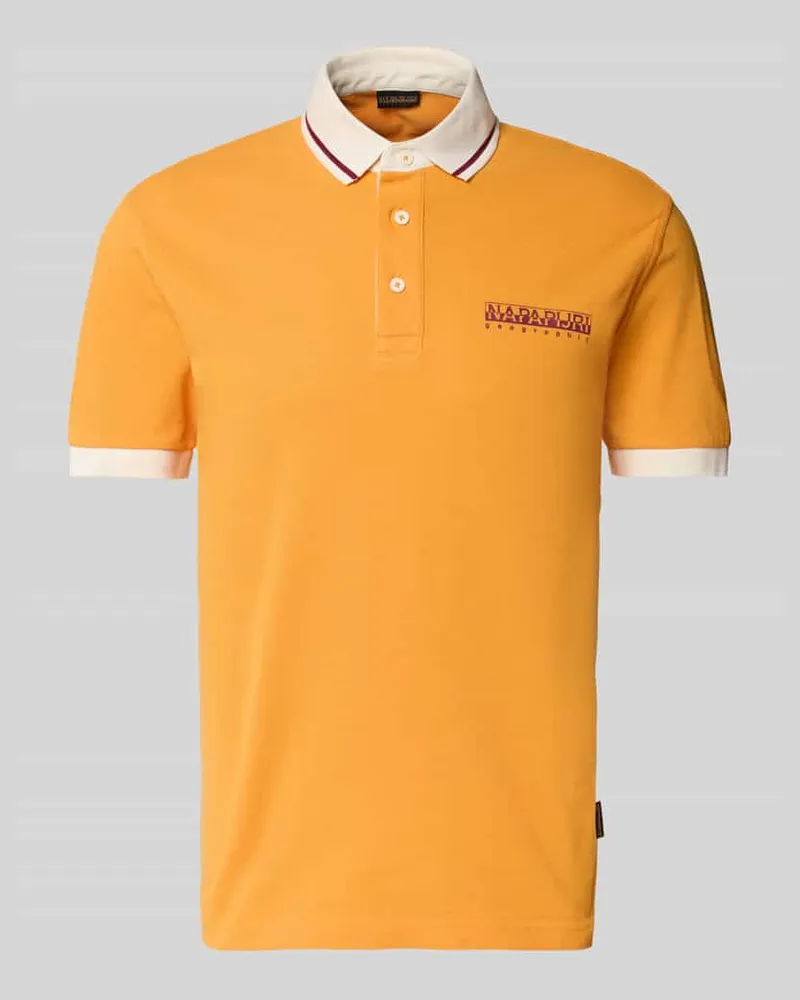 Napapijri Slim Fit Poloshirt mit Label-Print 