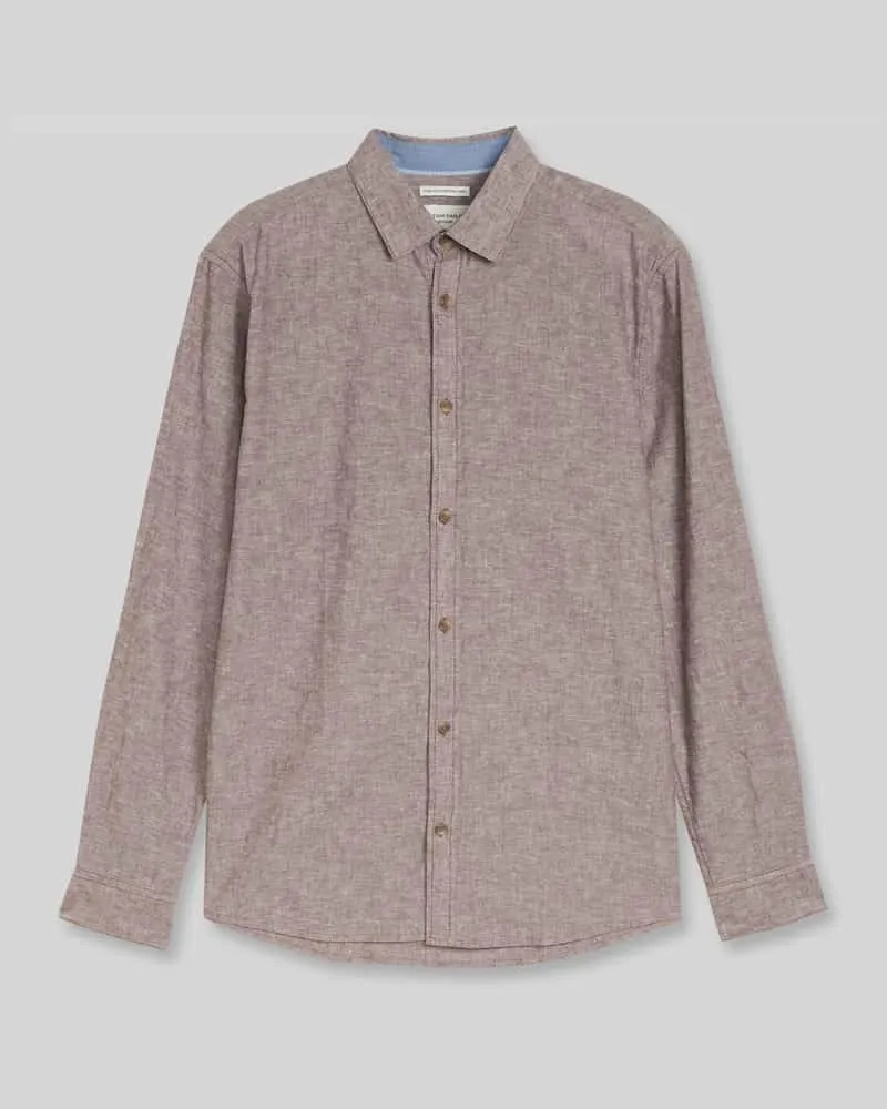 Tom Tailor Regular Fit Freizeithemd aus Leinen-Baumwolle-Mix Hazel