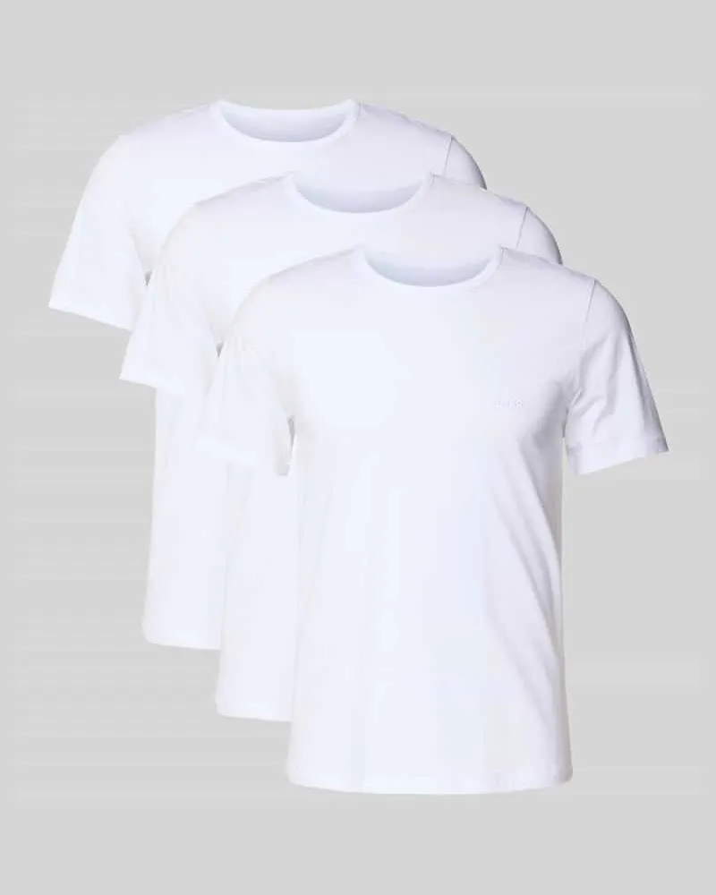 HUGO BOSS Regular Fit T-Shirt aus reiner Baumwolle im 3er-Pack Modell 'CLASSIC Weiss