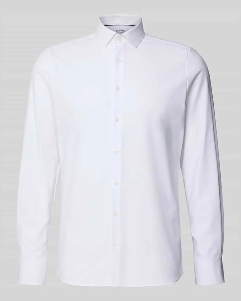 Olymp Slim Fit Businesshemd aus Baumwoll-Mix Weiss
