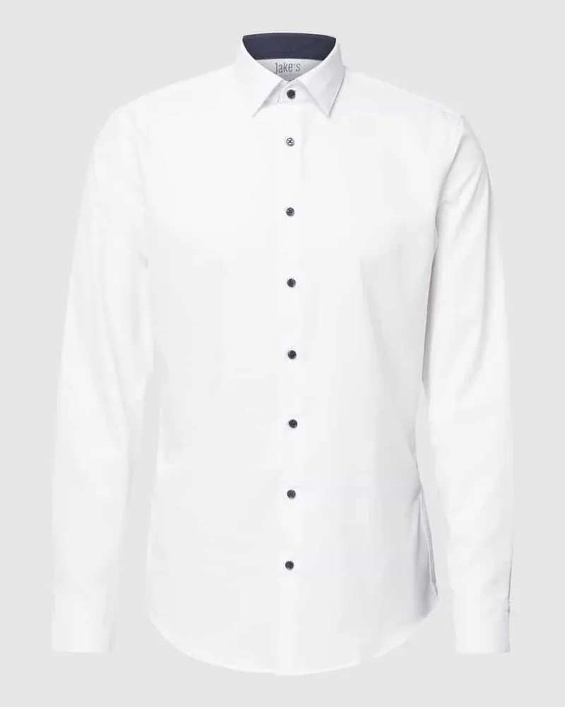 JAKE*S Slim Fit Businesshemd mit Stretch-Anteil 