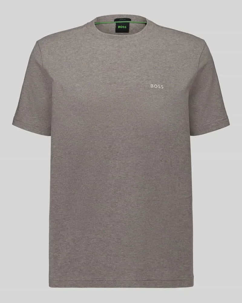 HUGO BOSS Regular Fit T-Shirt mit kleinem Logo-Schriftzug Mittelbraun