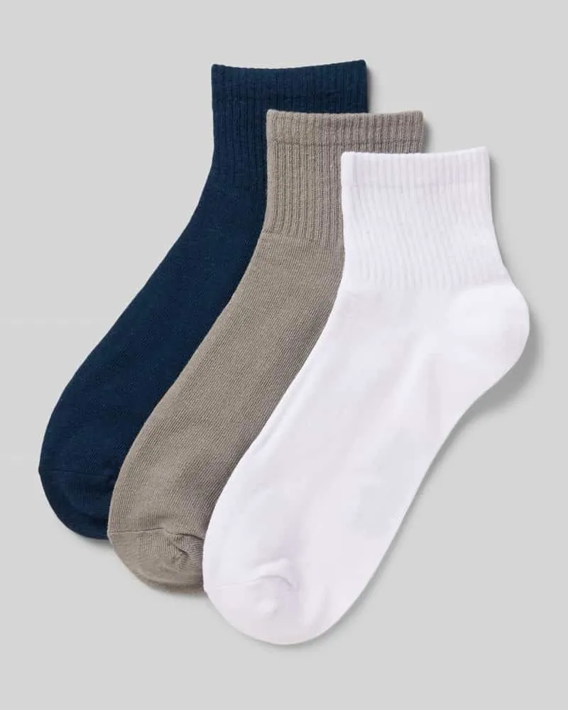 Jack & Jones Socken mit geripptem Abschluss Modell 'NICK' im 3er-Pack Marine