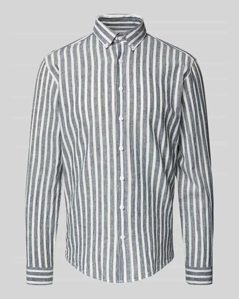 Lindbergh Slim Fit Freizeithemd aus Leinen-Baumwoll-Mix 