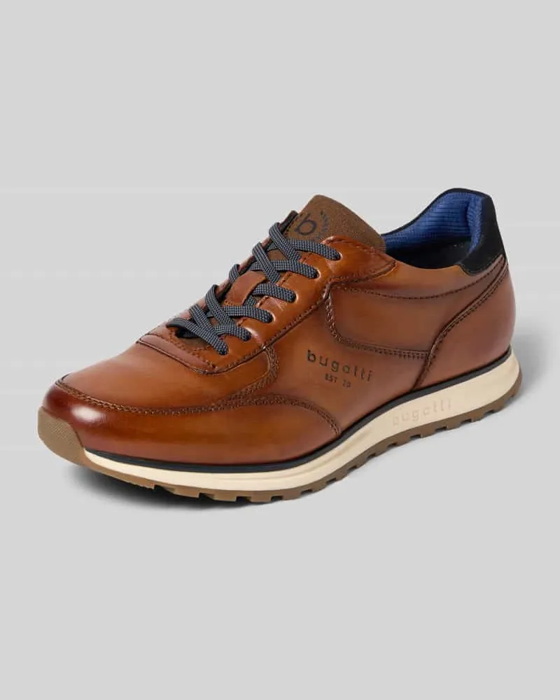 Bugatti Sneaker aus Leder mit Label-Detail Modell 'Cirino Cognac