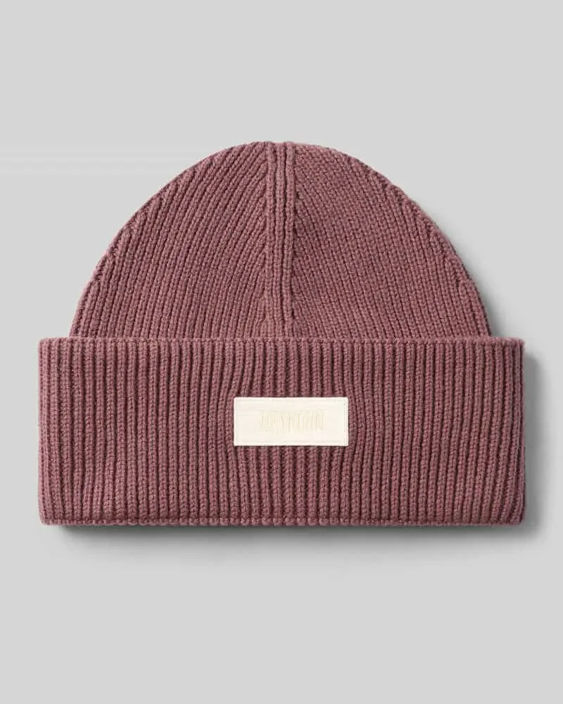 Drykorn Beanie mit Label-Patch Hellrot