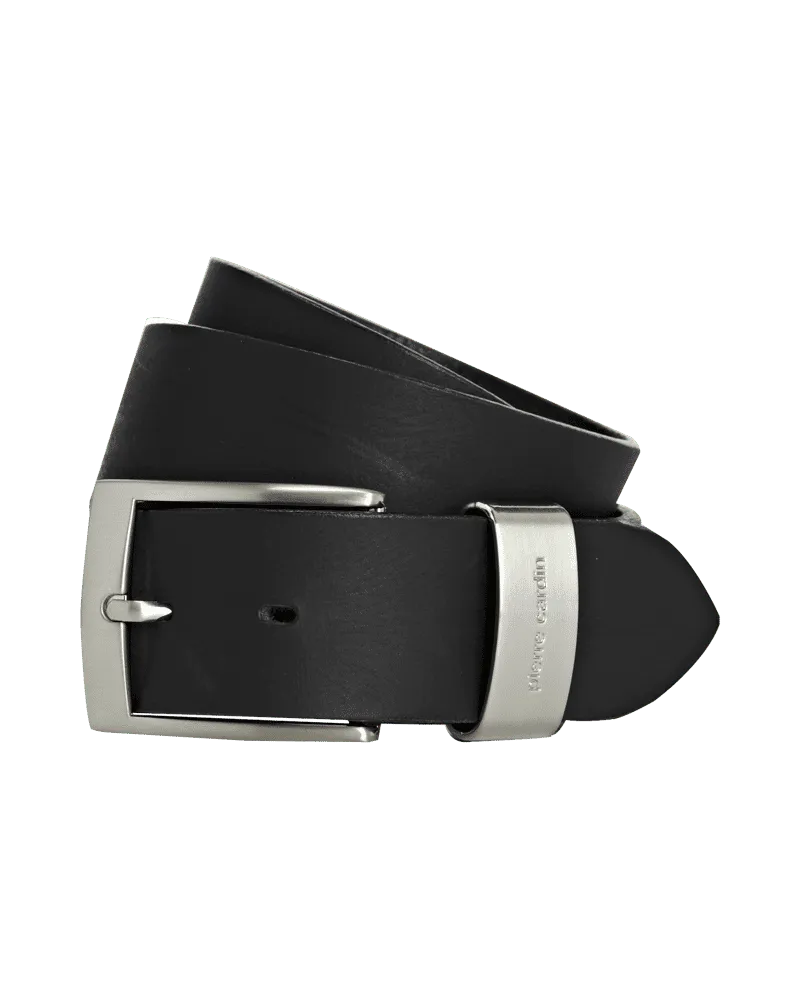 Pierre Cardin Ledergürtel mit matter Schließe Black