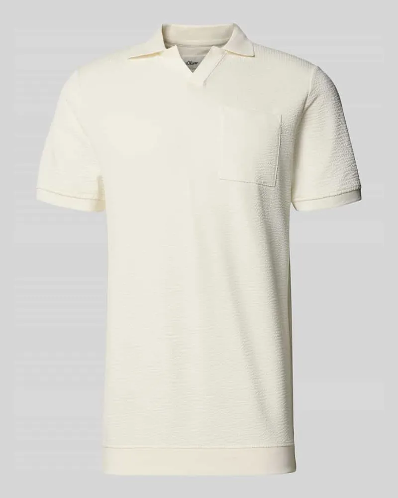 S.Oliver Regular Fit Poloshirt aus Baumwoll-Mix Weiss