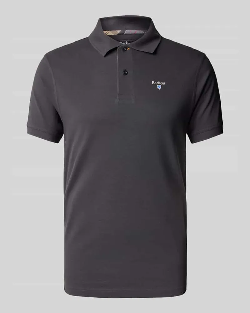 Barbour Slim Fit Poloshirt mit Label-Stitching 