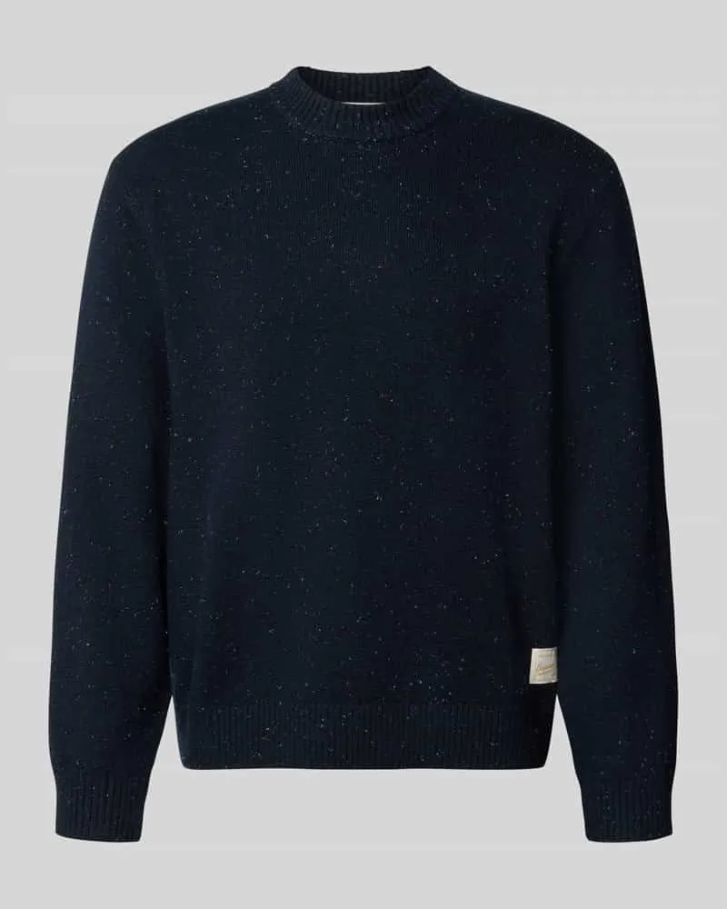 Jack & Jones Regular Fit Strickpullover mit Rundhalsausschnitt Marine