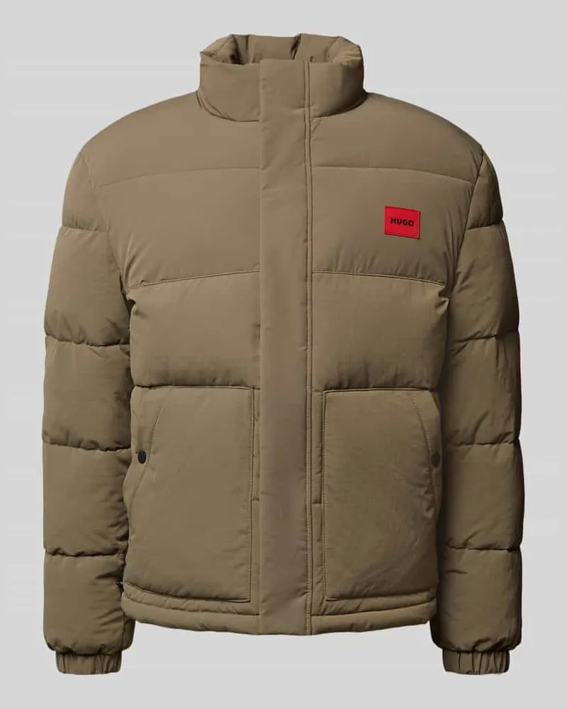 HUGO BOSS Regular Fit Steppjacke mit Stehkragen Modell 'BALTO2541 Mittelgrau