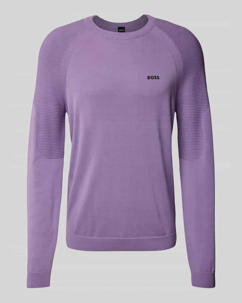 HUGO BOSS Strickpullover mit gerippten Abschlüssen 