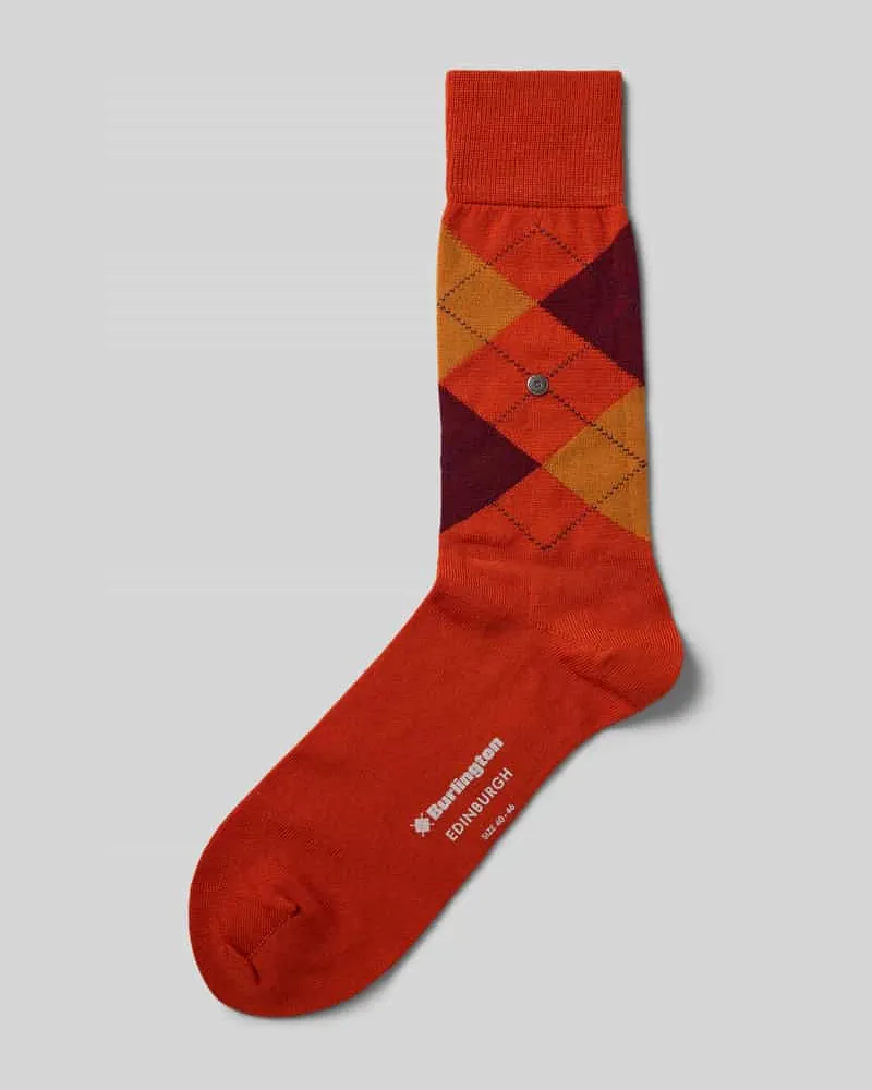 Burlington Socken aus Schurwoll-Mix mit Label-Detail 