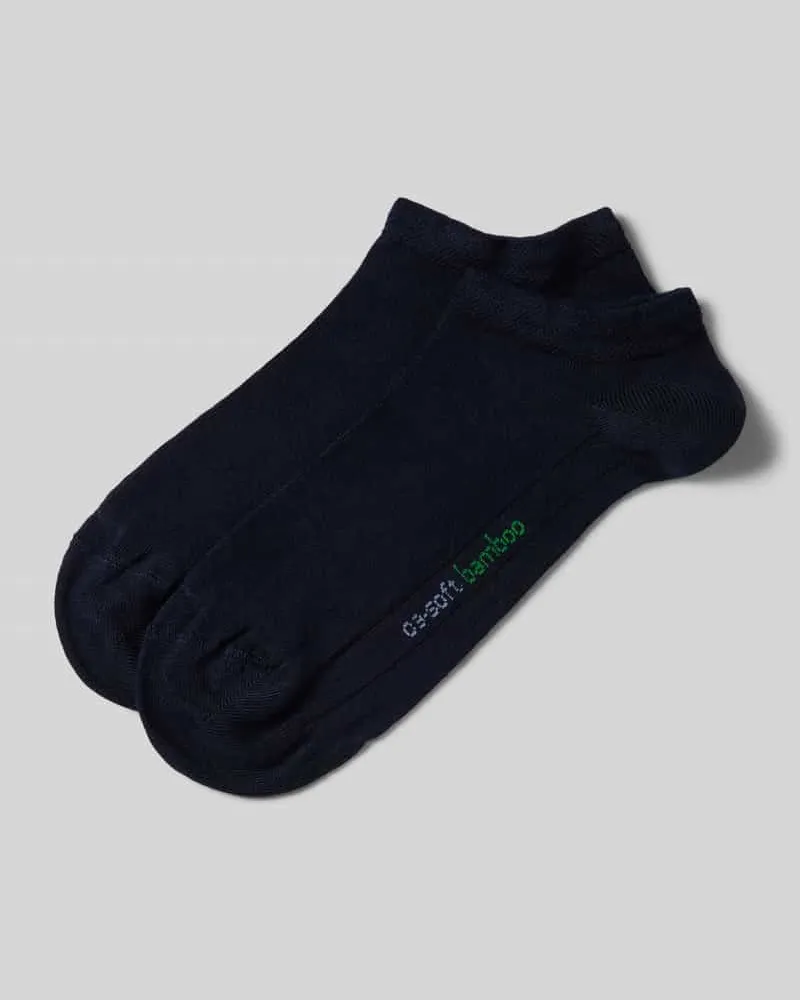 Camano Sneakersocken mit Label-Stitching Modell 'Bamboo' im 2er-Pack 