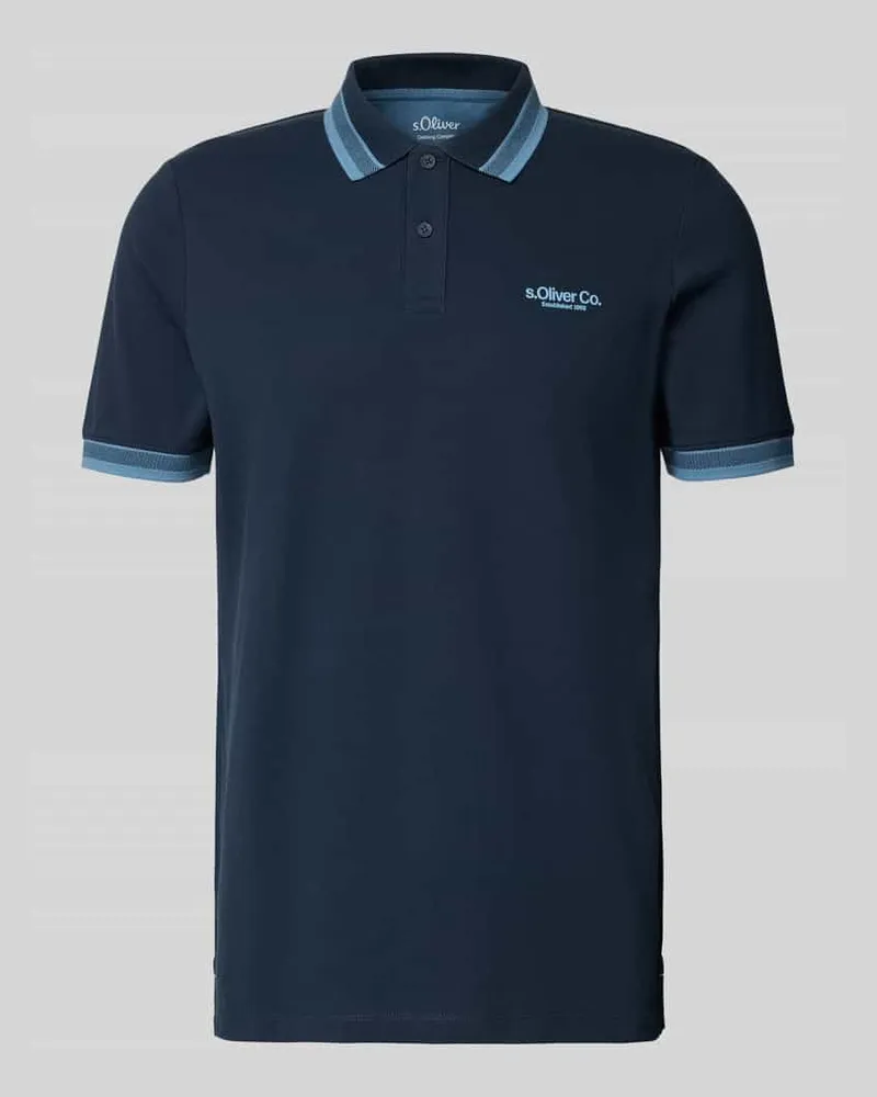 S.Oliver Regular Fit Poloshirt aus Baumwoll-Mix Marine