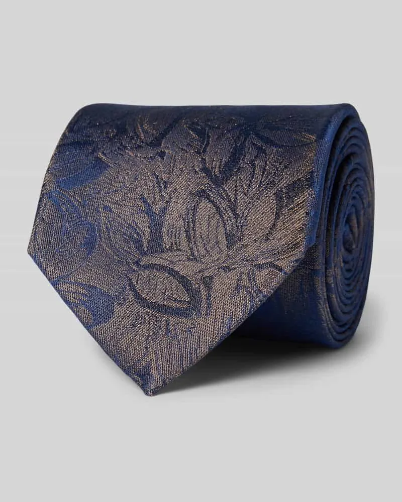 Monti Seidenkrawatte mit floralem Allover-Print (7 cm Dunkelbraun