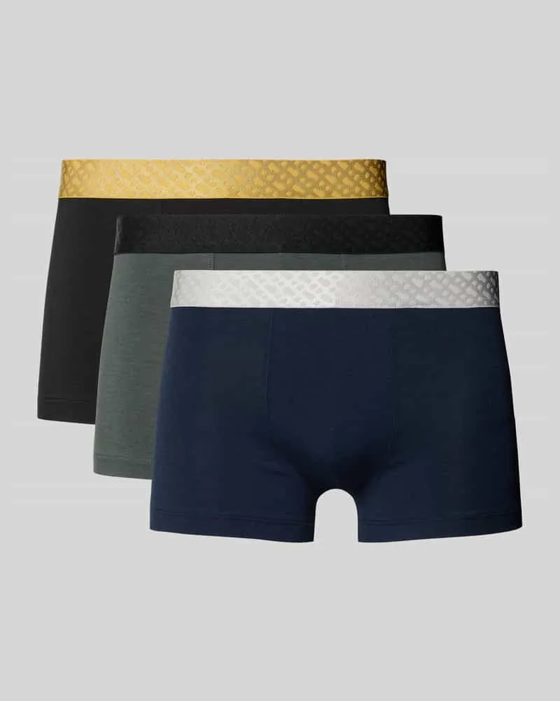 HUGO BOSS Trunks aus Baumwoll-Lyocell-Mix im 3er-Pack mit Geschenkbox Blau