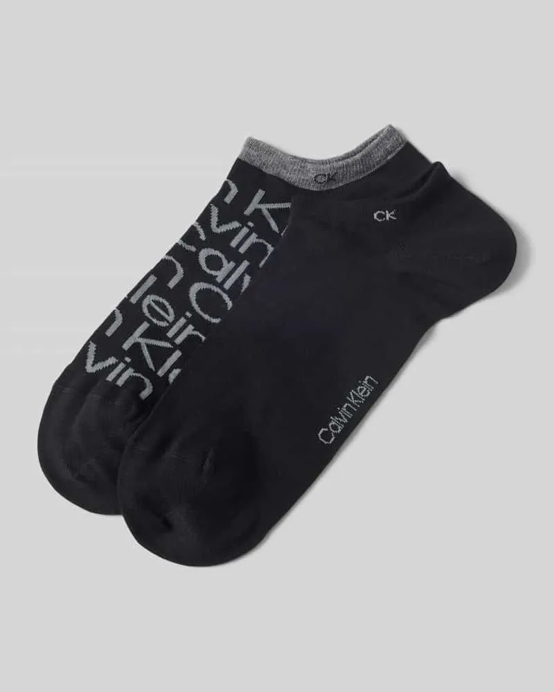 Calvin Klein Socken mit Label-Print im 2er-Pack Black