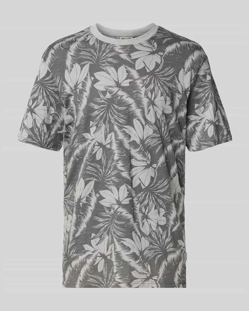 Only & Sons T-Shirt mit geripptem Rundhalsausschnitt Modell 'PERRY 