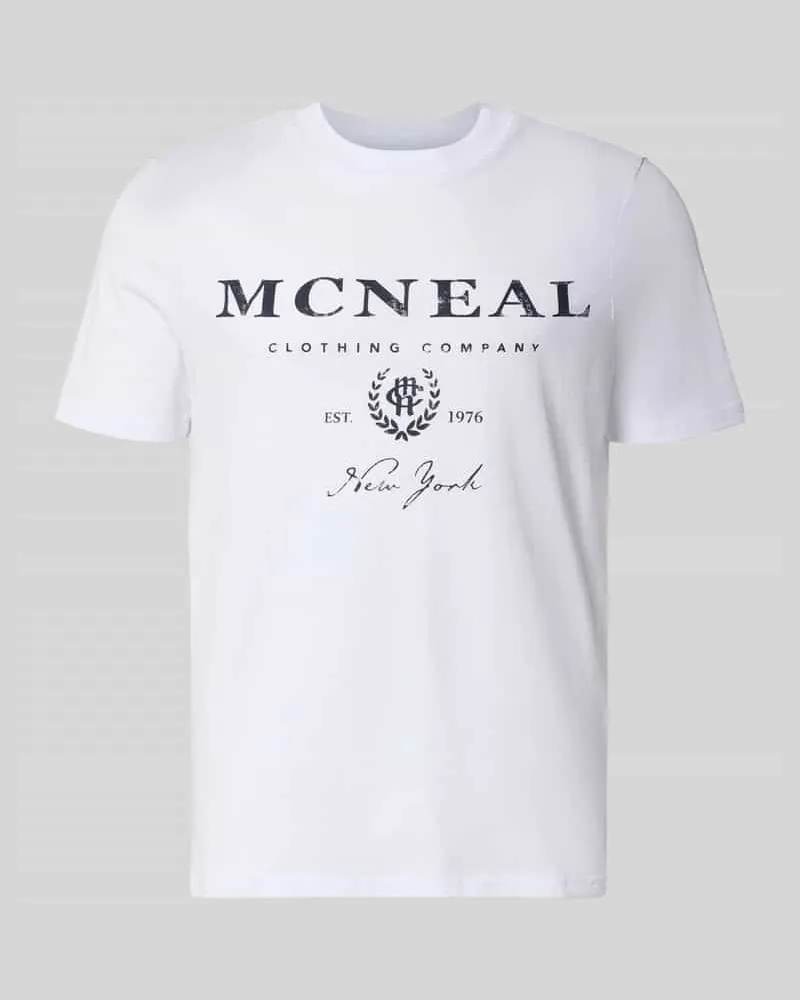 McNeal T-Shirt mit Label-Print und Rundhalsausschnitt Weiss