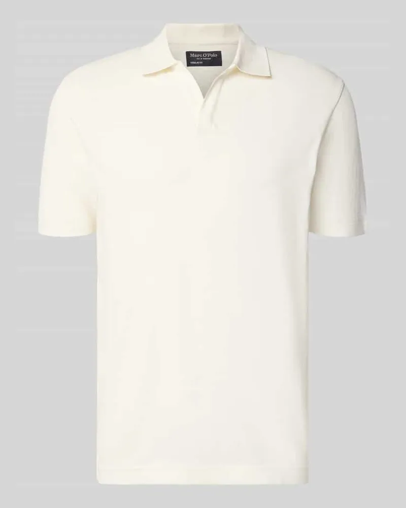 Marc O'Polo Regular Fit Poloshirt aus Baumwoll-Leinen-Mix Offwhite